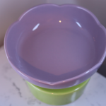 Raised Slow Feeder Cat Bowl, Ceramic Elevated and Titled Glass Food Bowl Small Dogs Slow Feeder, Flower Shaped Cute Cat Dish for Dry and Wet food