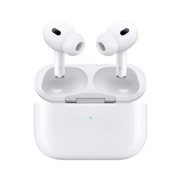 AirPods Pro 2nd Generation_USB-C_Front The AirPods Pro (2nd Generation) offer significant improvements over their predecessors, featuring the advanced H2 chip for superior sound quality, enhanced Active Noise Cancellation, and a customizable fit. With the introduction of Adaptive Audio and Personalized Spatial Audio, these earbuds provide an immersive and tailored listening experience. 🔧 Tech Specs: Active Noise Cancellation (ANC): Improved ANC for immersive sound. Adaptive Transparency: Allows ambient sounds while reducing loud noises. Personalized Spatial Audio: Dynamic head tracking for immersive listening. Touch Controls: Swipe to adjust volume; press to play/pause or switch modes. Battery Life: Up to 6 hours of listening time; 30 hours with charging case. Charging Case: MagSafe and Lightning/USB-C compatible; includes speaker and lanyard loop. Water & Dust Resistance: IP54-rated for sweat, water, and dust resistance. Hearing Health Features: Supports hearing tests and Conversation Boost.