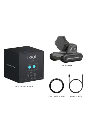LOOI Robot-Space Black – AI Desktop Companion with ChatGPT Voice Interaction, Memory, Personality, Gesture & Face Recognition, Emotional Support, and 10W Wireless Charging