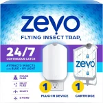 s-l1600 Zevo Flying Insect Trap & Cartridge - Plug in Fly Trap & Indoor Bug Catcher for Gnats, House & Fruit Flies - Mess-Free - Use in Any Room - Uses Blue & UV Light (1 Plug in Device & 1 Cartridge)