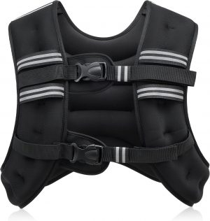 ZELUS Weighted Vest, 6lb/8lb/12lb/16lb/20lb/25lb/30lb Weight Vest with Reflective Stripe for Workout, Strength Training, Running, Fitness, Muscle Building, Weight Loss, Weightlifting