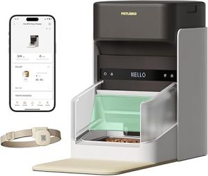 Automatic Cat Feeder, Collar Tag-Activated Personalized Meals, 5G&2.4G Wi-Fi Programmable Cat Food Dispenser with Cats Recognition & Diet Tracking for Multi-Pet Homes and Different Diets